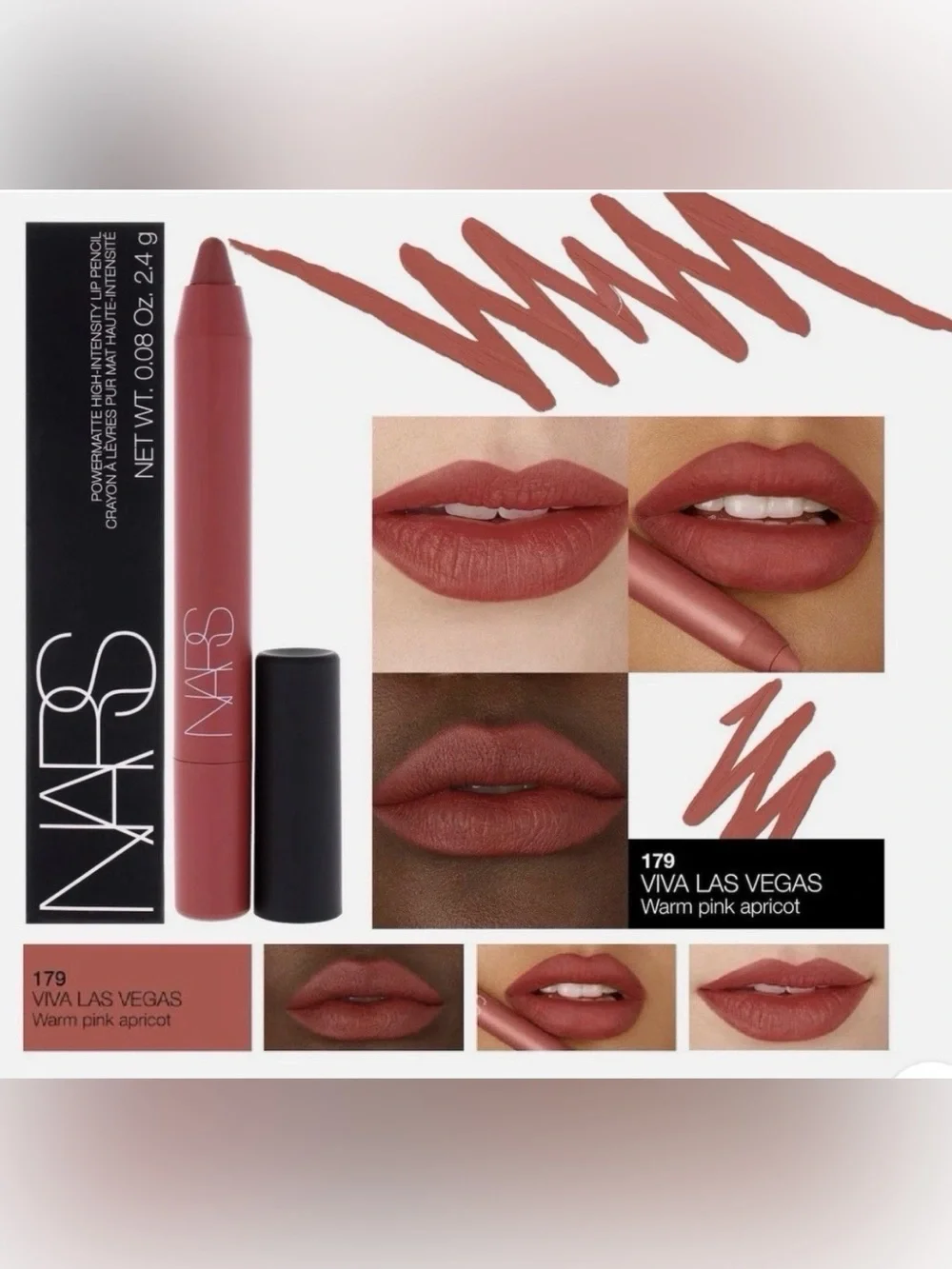 NARS Velvet Matte Lipstick — Warm Pink Apricot (Shade 179 Viva Las Vegas)
